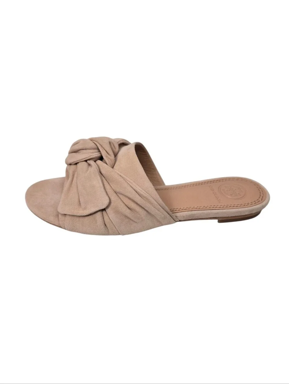 Tory Burch Annabelle Bow Suede Dusty Rose Slide Sandal